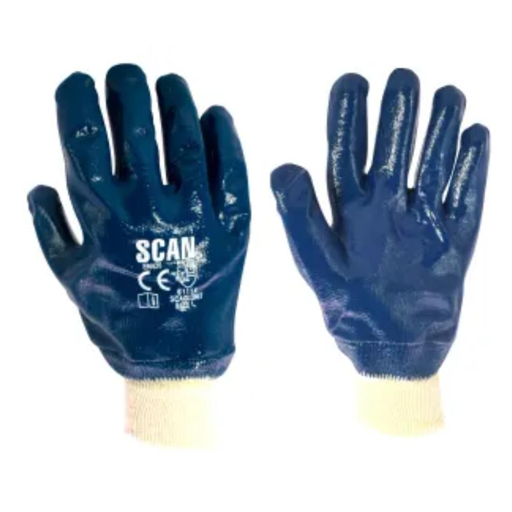 Scan Nitrile Knitwrist Heavy Duty Gloves