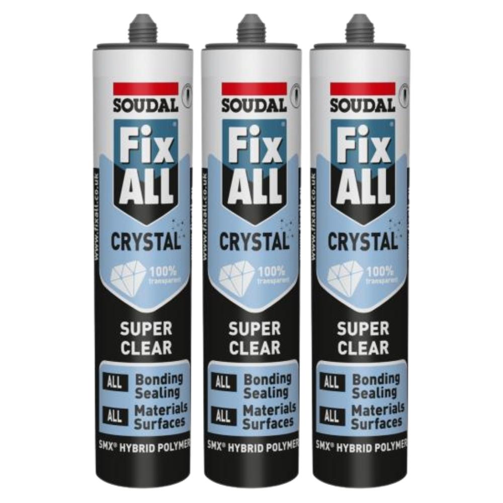 Soudal Fix All Crystal Clear 290ml Triple Pack