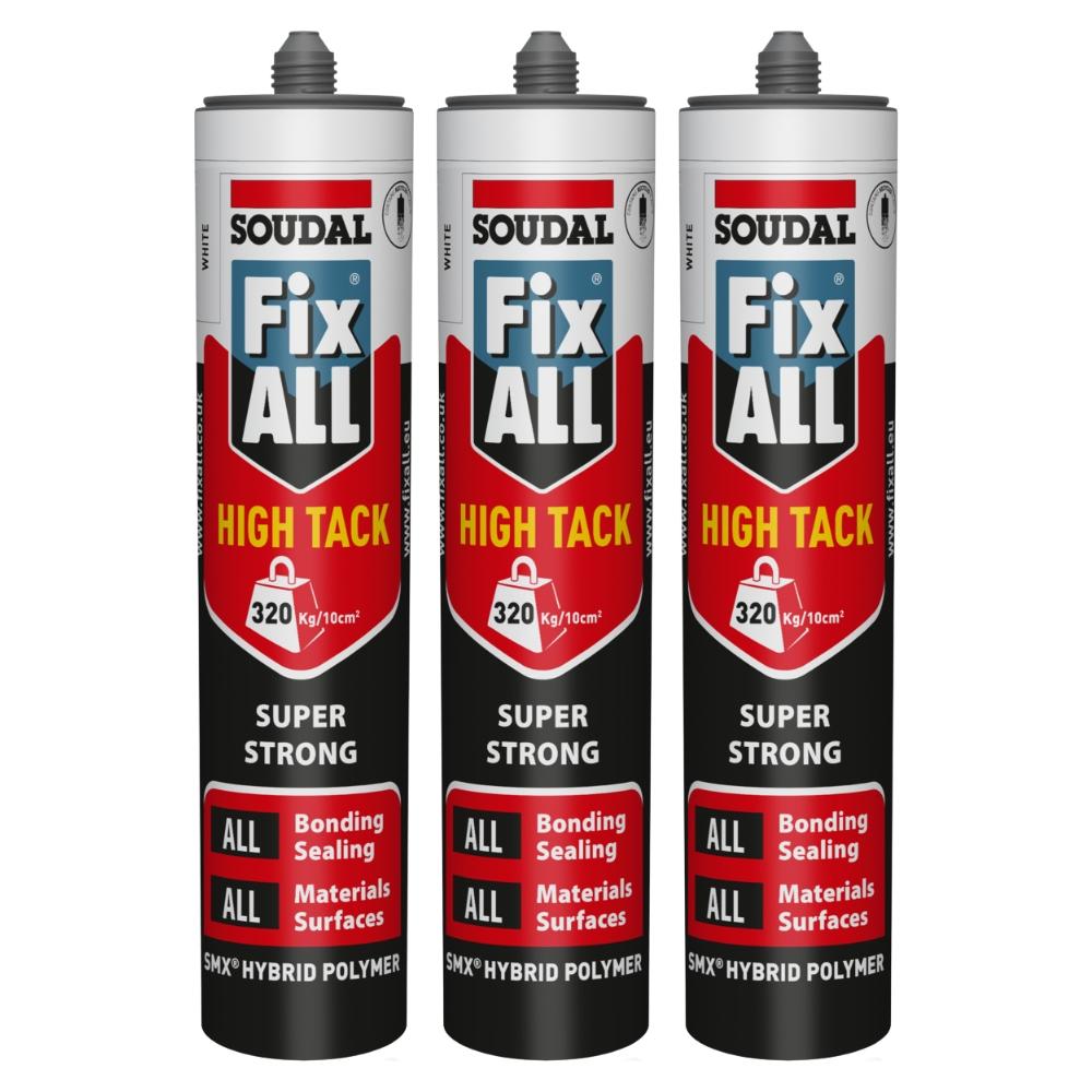 Soudal Fix All High Tack 290ml White Triple Pack