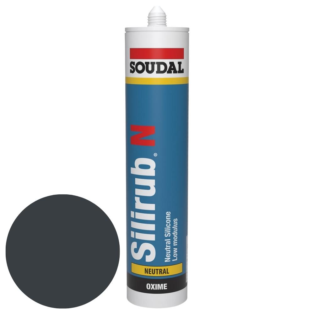 Soudal Silirub N Low Modulus Silicone 300ml Anthracite 7016