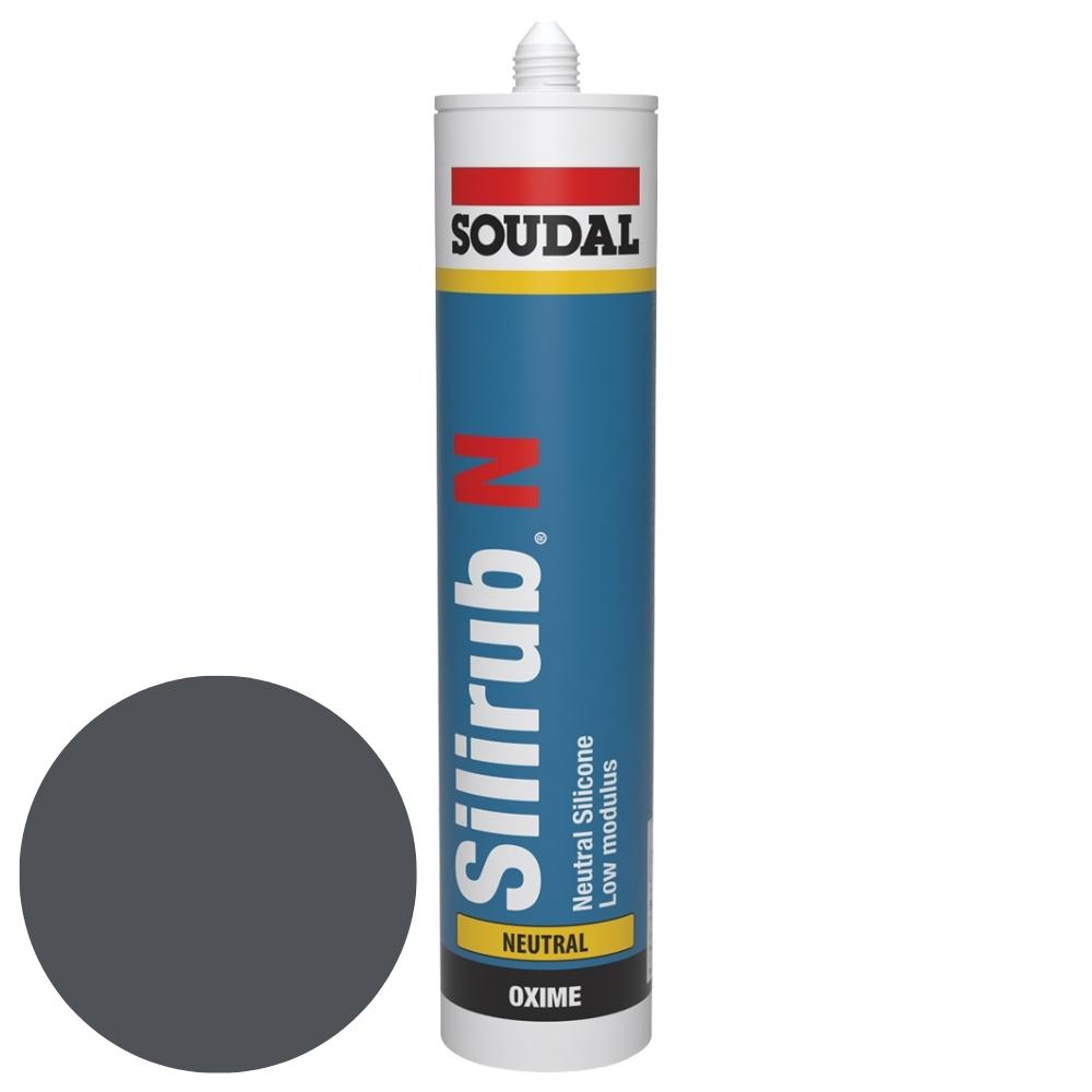 Soudal Silirub N Low Modulus Silicone 300ml Slate Grey 7015
