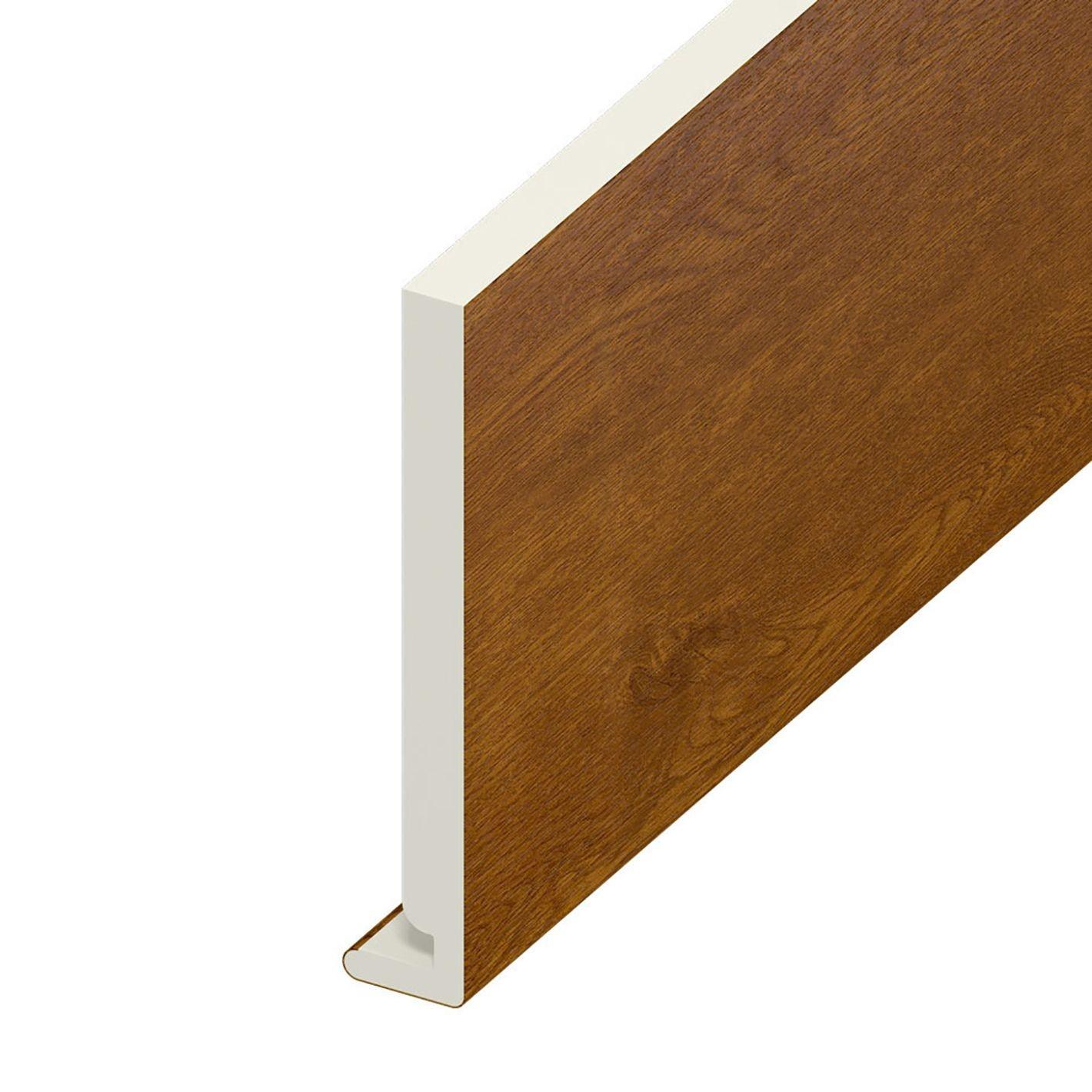 175mm x 16mm Square Fascia x 5m Golden Oak