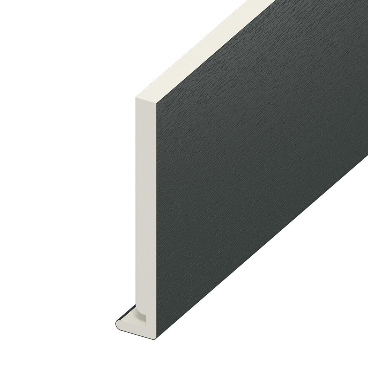 250mm x 16mm Square Fascia x 5m Anthracite Grained