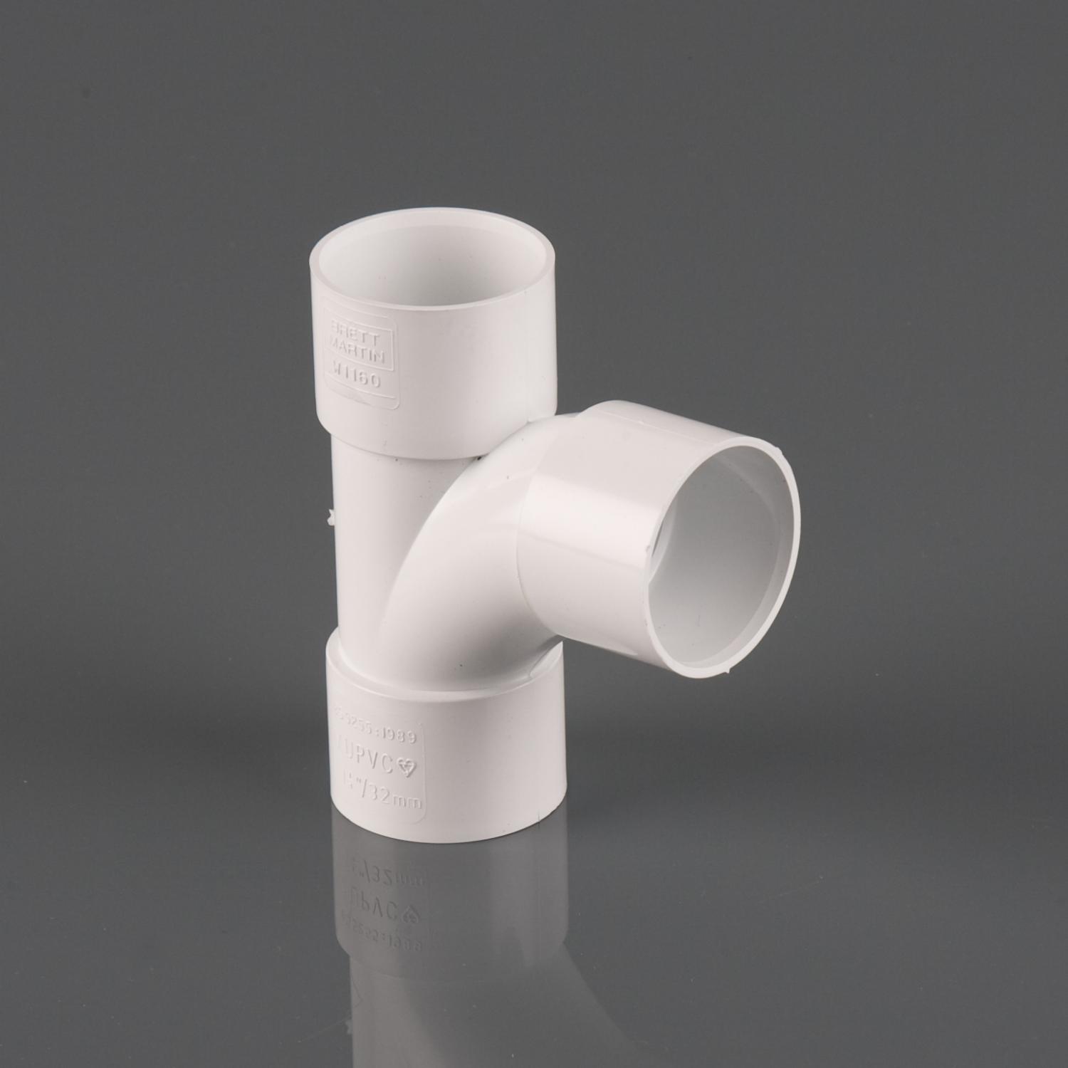 32mm x 92.5° Mupvc Solvent Swept Tee White