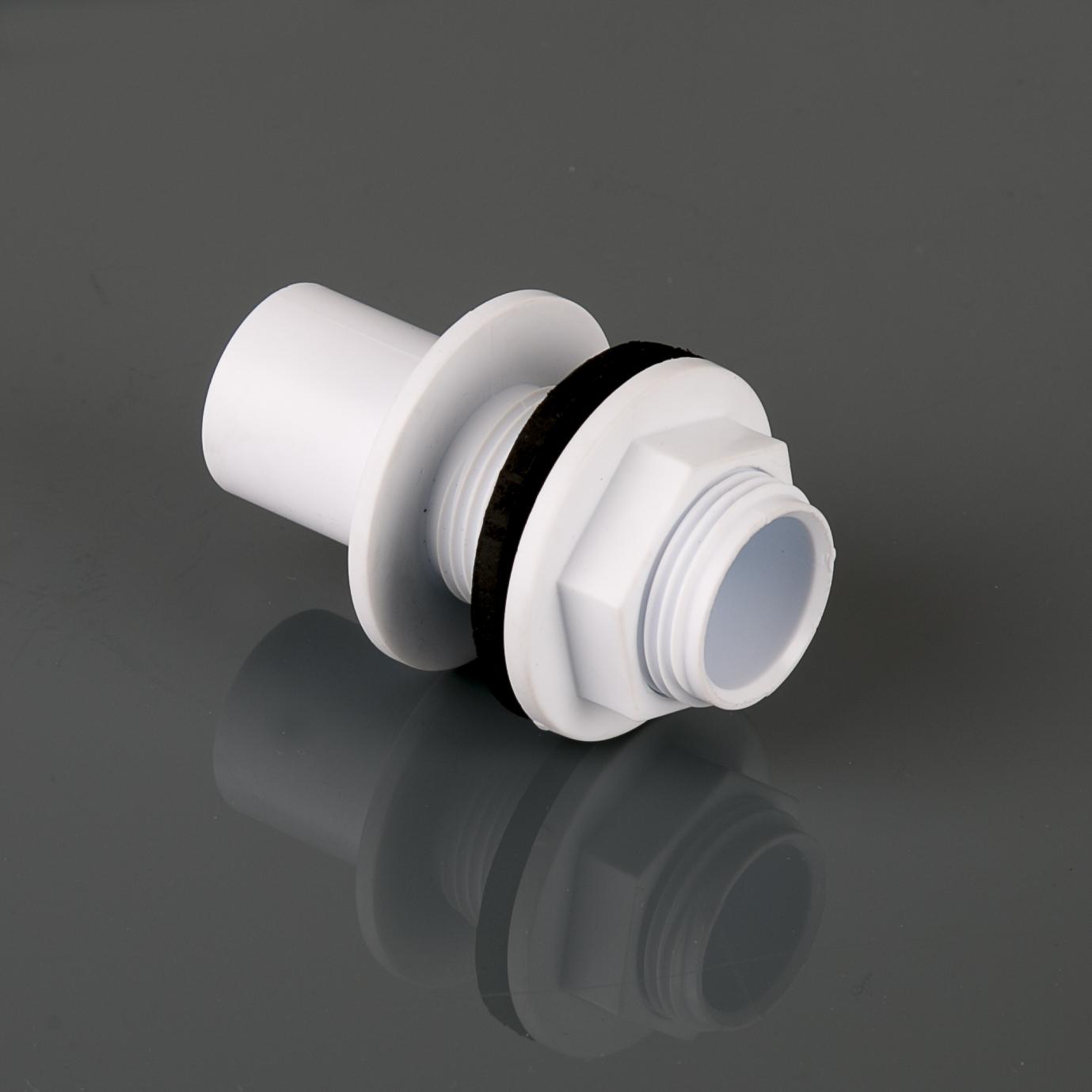 21.5mm Overflow Straight Socket Tank Connector White