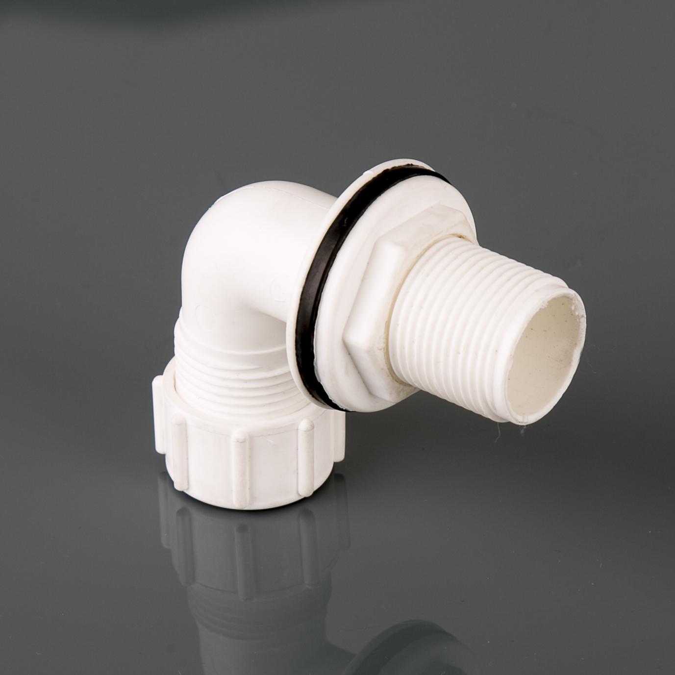 21.5mm Overflow Bent Socket Tank Connector White