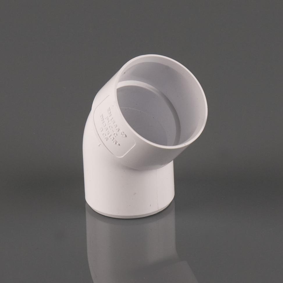 40mm x 45° Mupvc Solvent Spigot Bend White