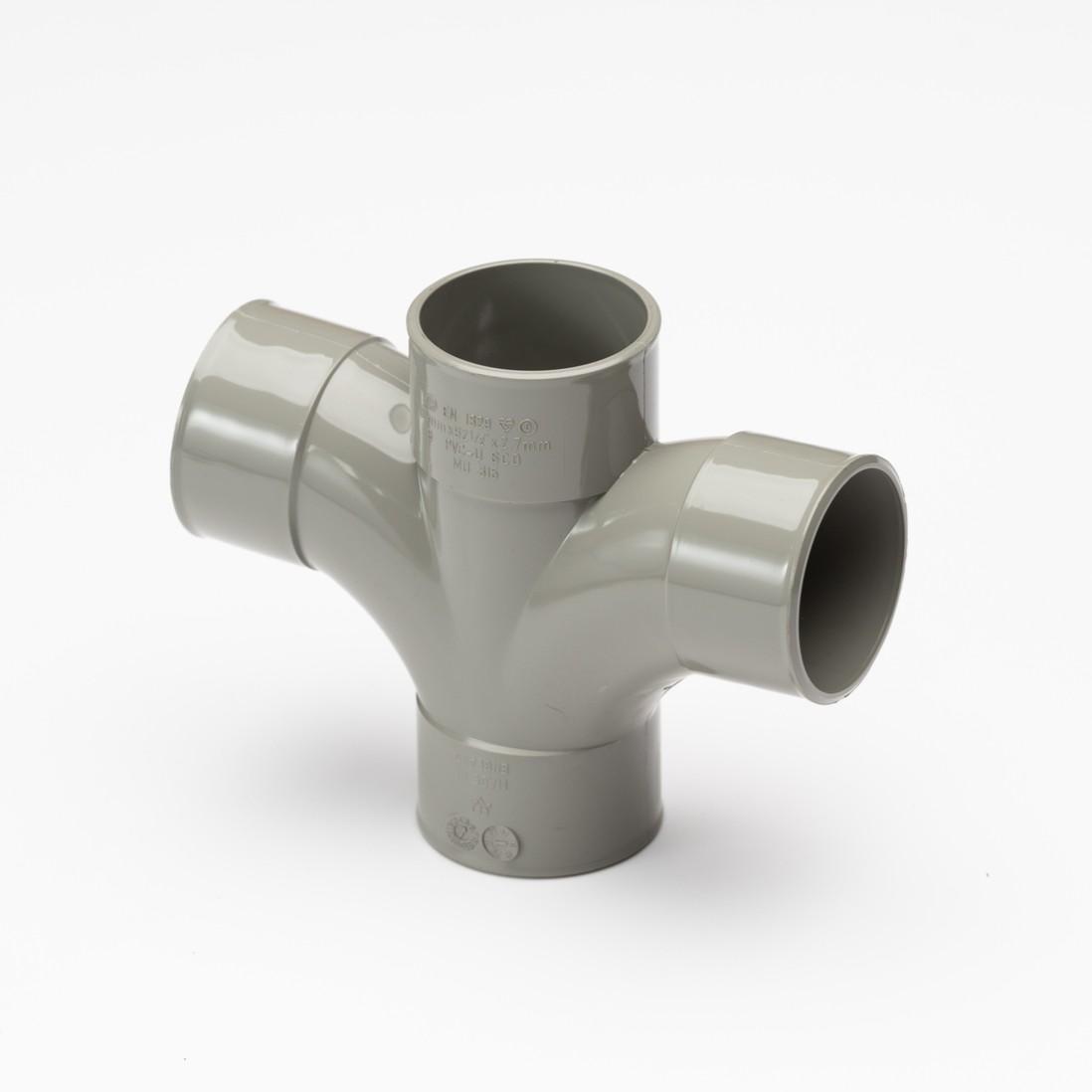50mm Mupvc Solvent S.Weld Cross Tee Grey Olive
