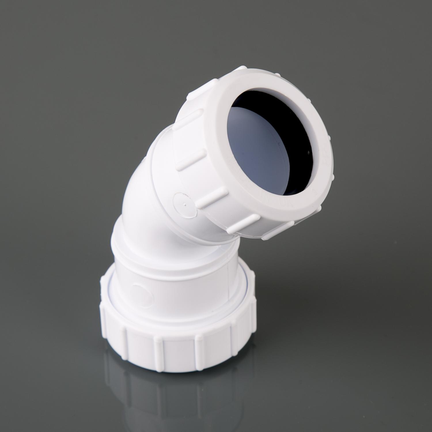 32mm x 135° Obtuse Compression Bend White