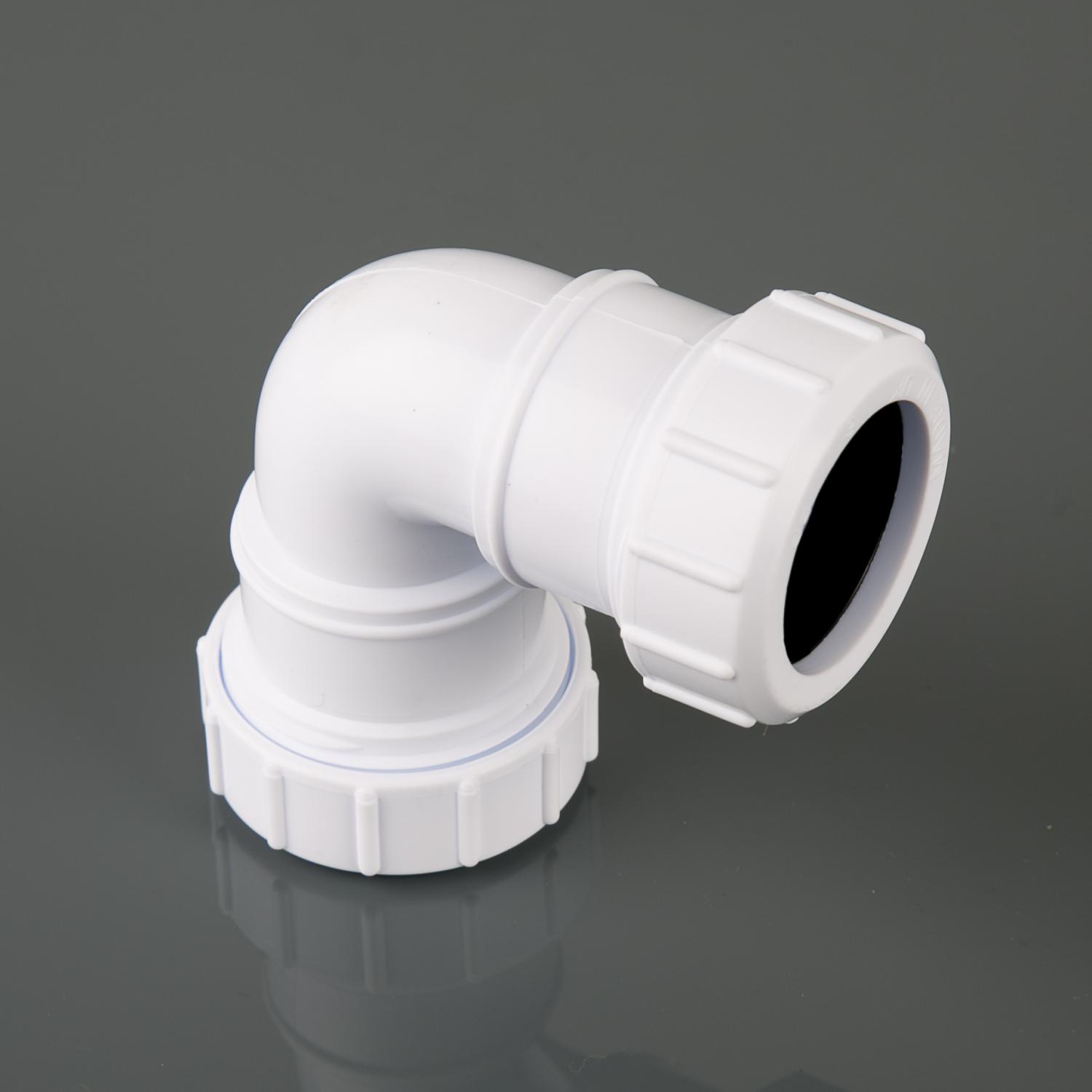 32mm x 90° Knuckle Compression Bend White