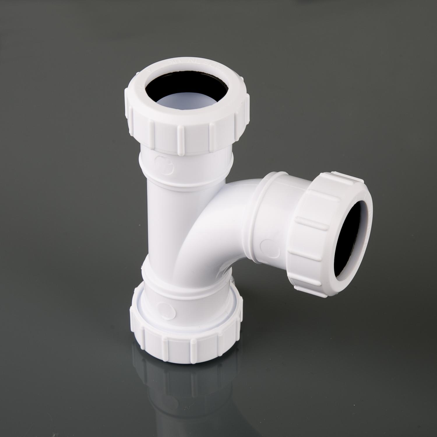 32mm x 92.5° Swept Compression Tee White