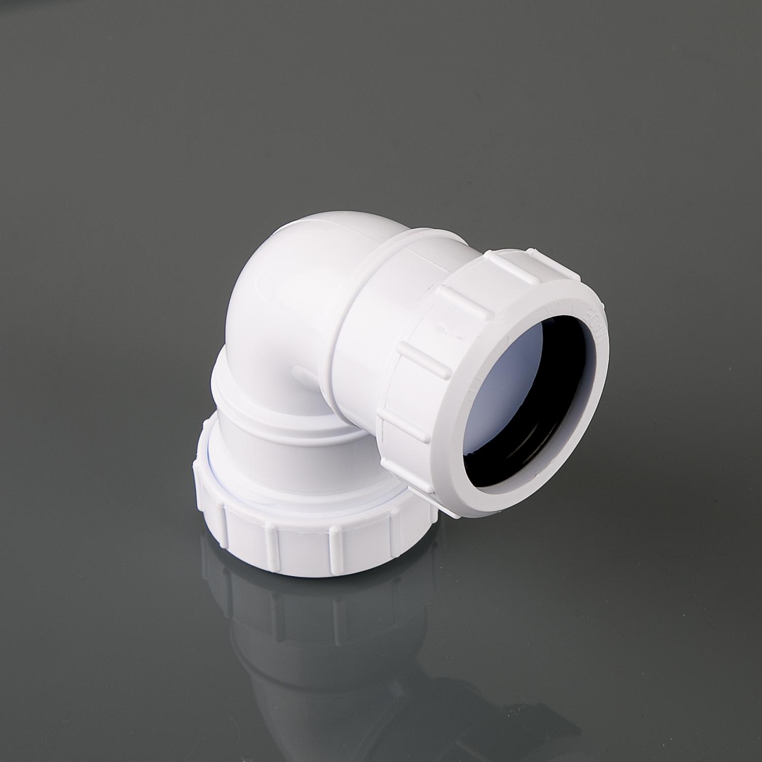 40mm x 90° Knuckle Compression Bend White