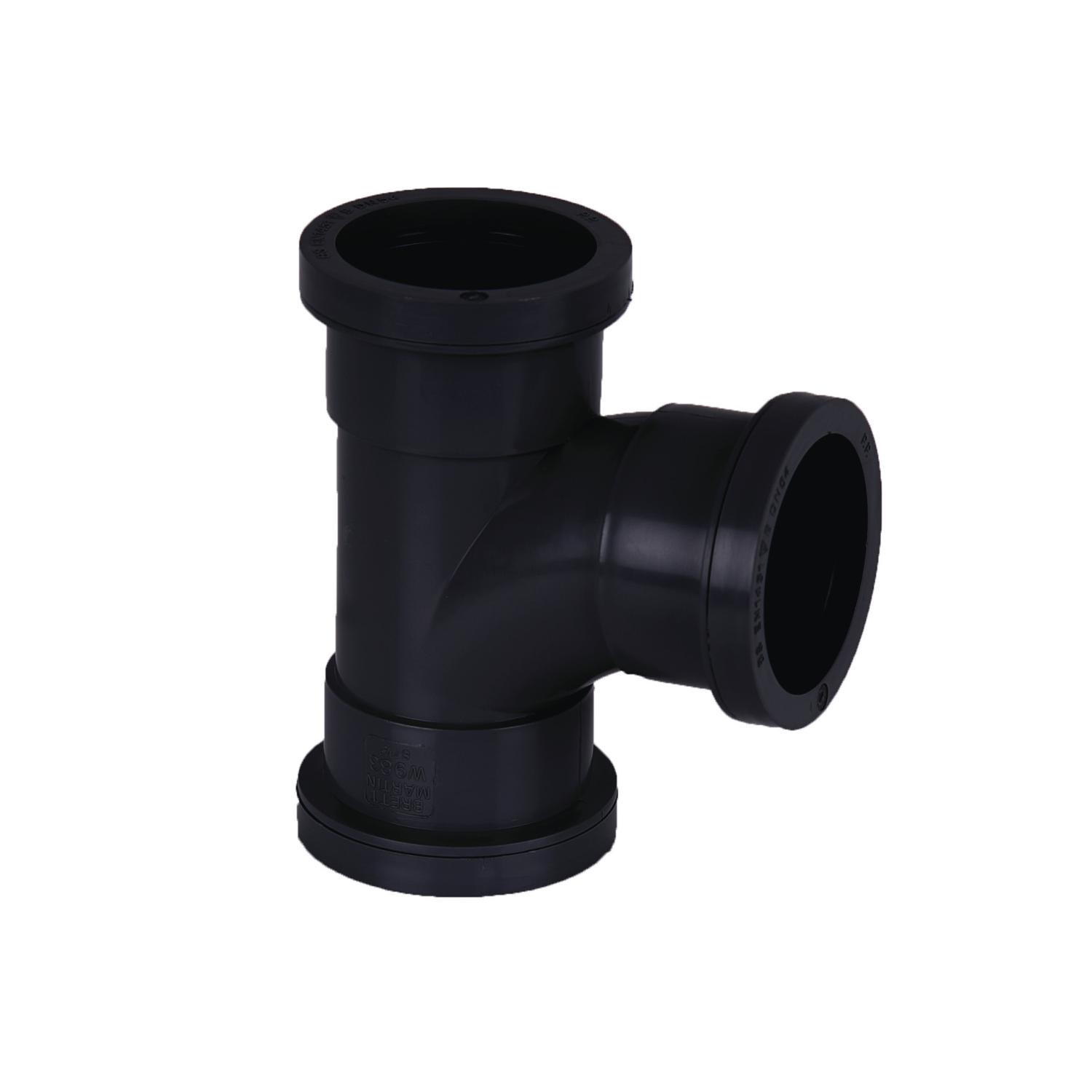 32mm x 92.5° Push Fit Swept Tee Black