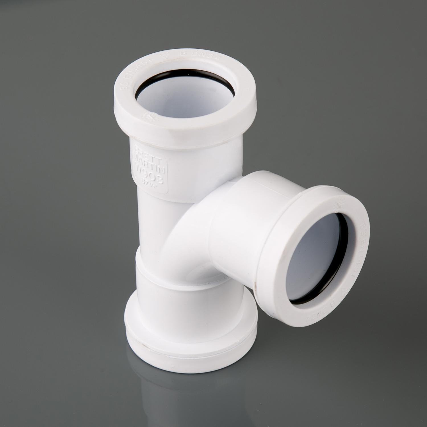 32mm x 92.5° Push Fit Swept Tee White