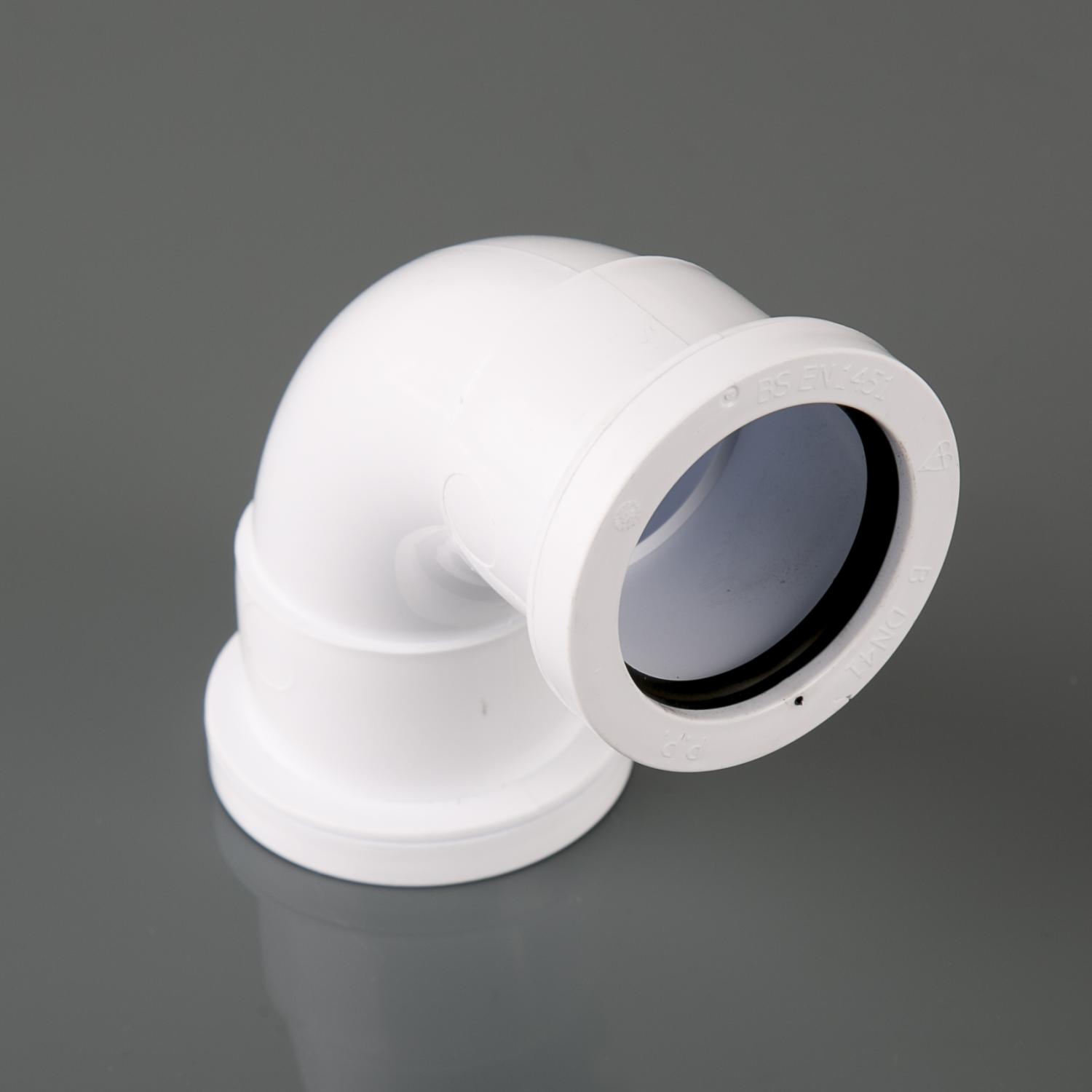 40mm x 92.5° Push Fit Swept Bend White