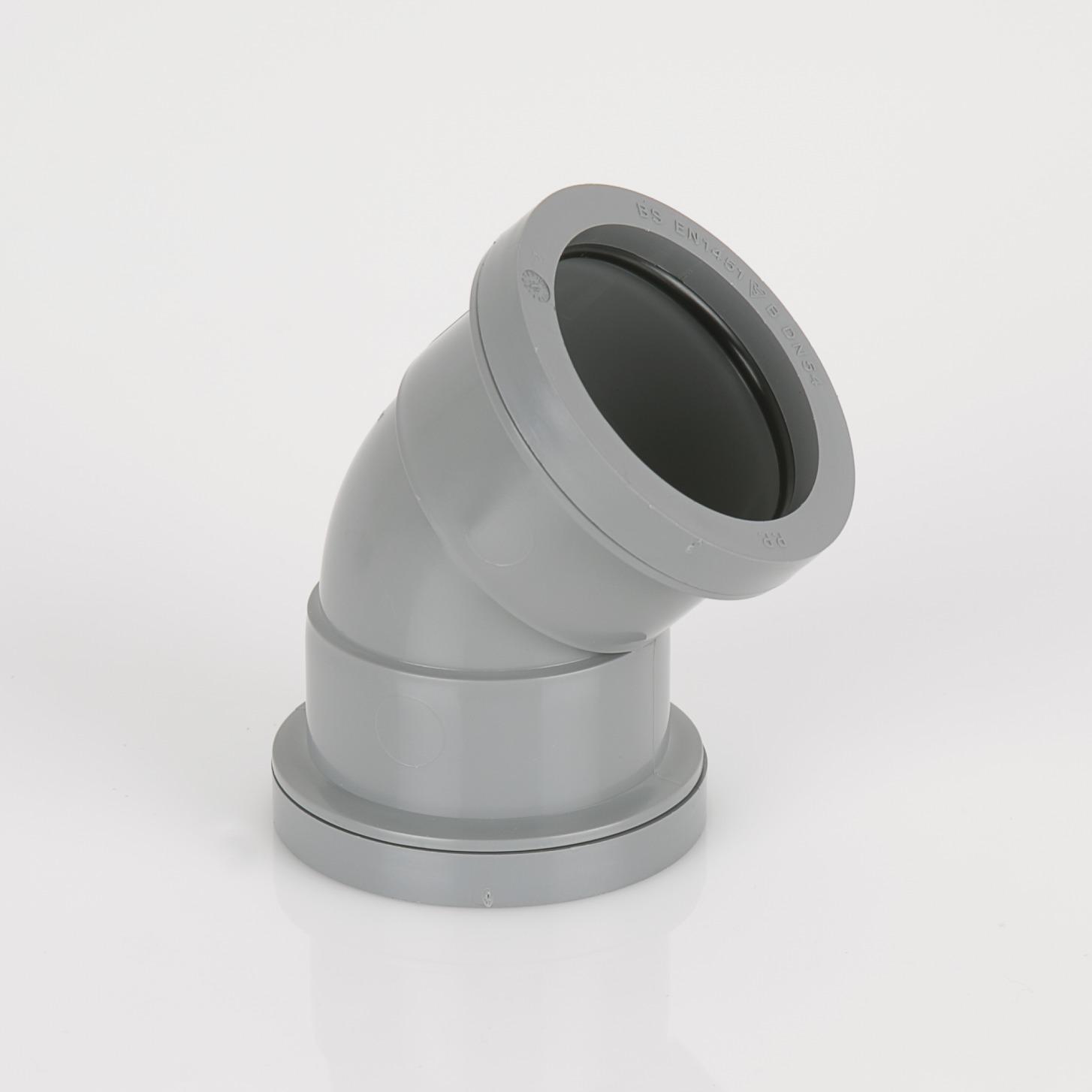 40mm x 135° Push Fit Obtuse Bend Grey