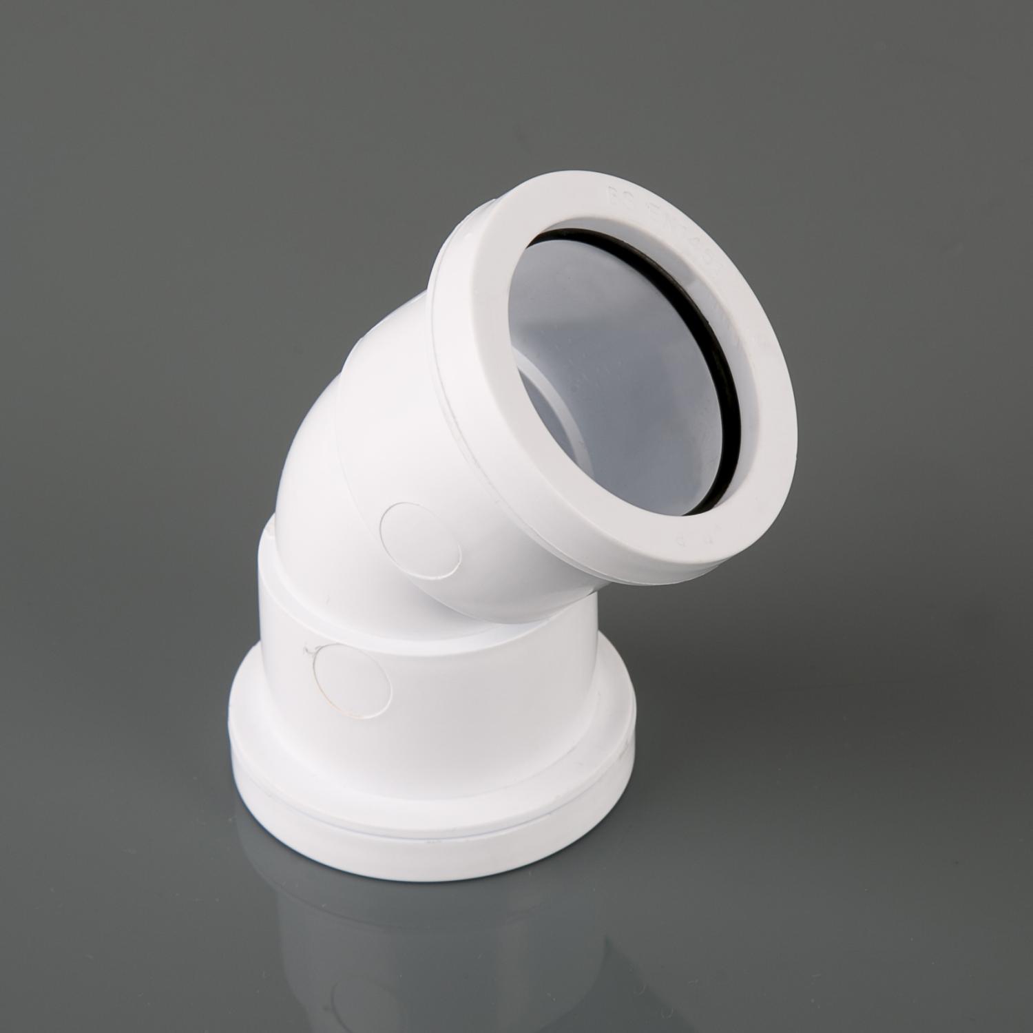 40mm x 135° Push Fit Obtuse Bend White