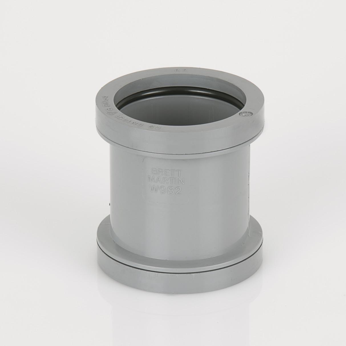 40mm Push Fit Straight Connector Grey