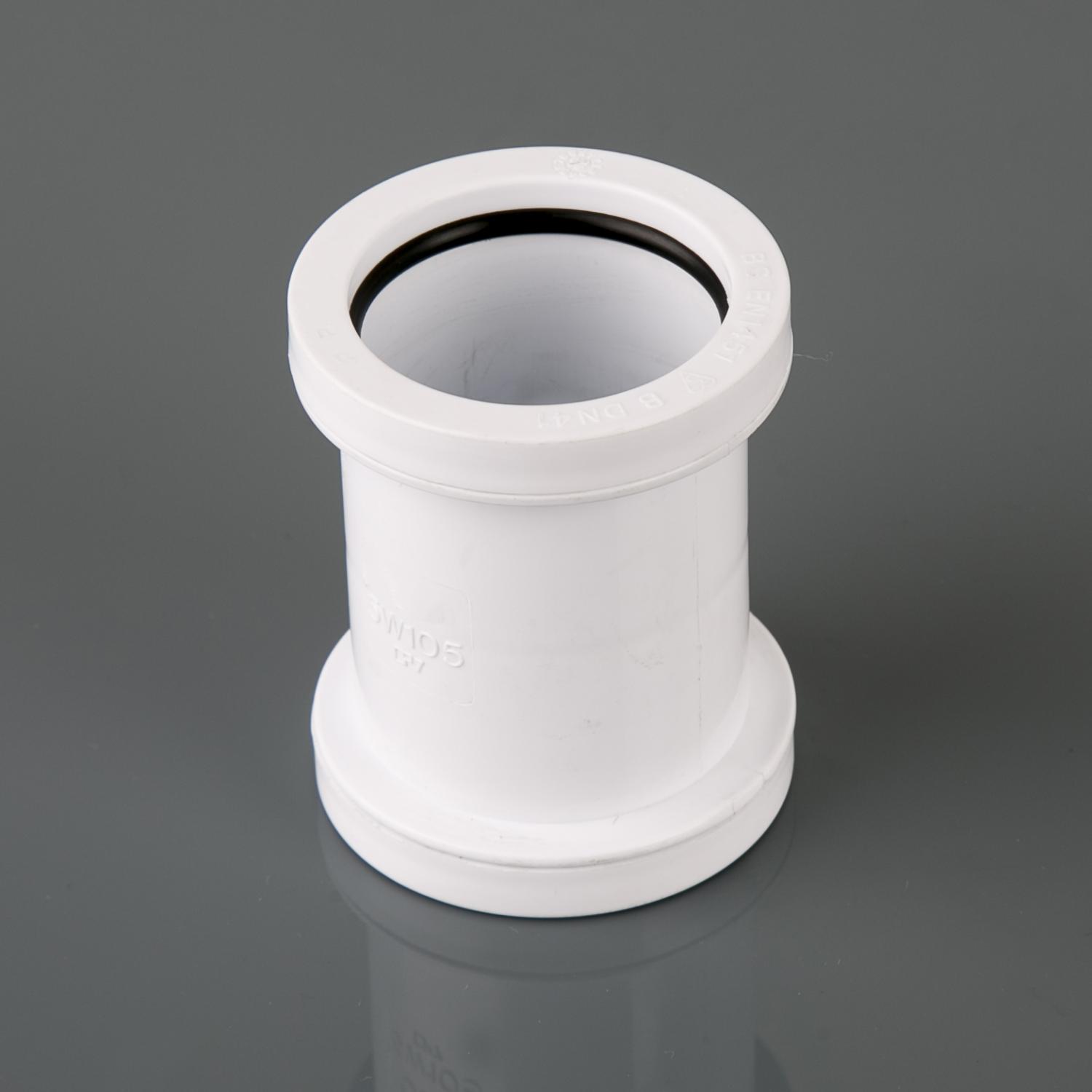 40mm Push Fit Straight Connector White