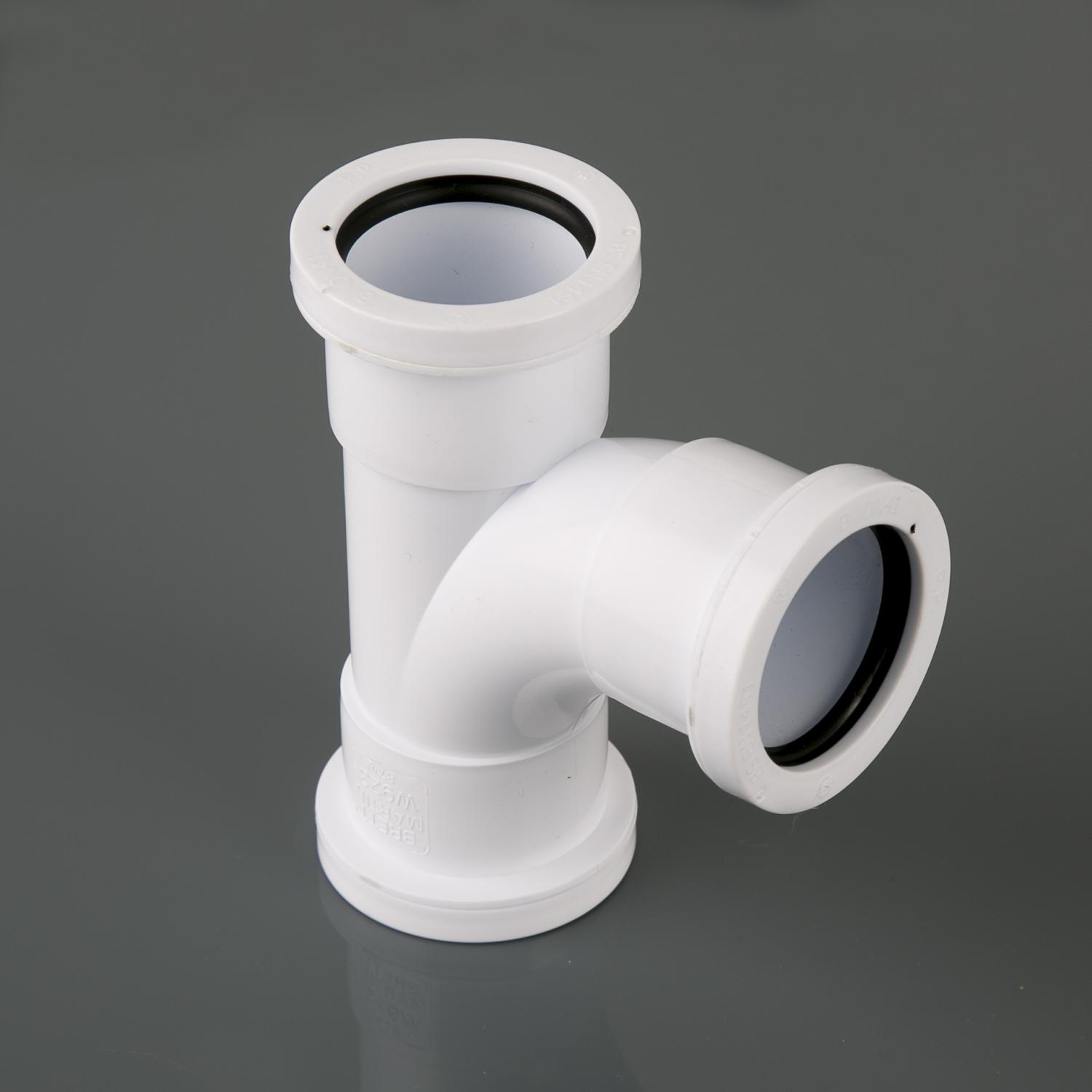 40mm x 92.5° Push Fit Swept Tee White