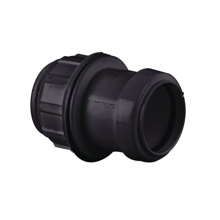 40mm Straight Tank Connector Black