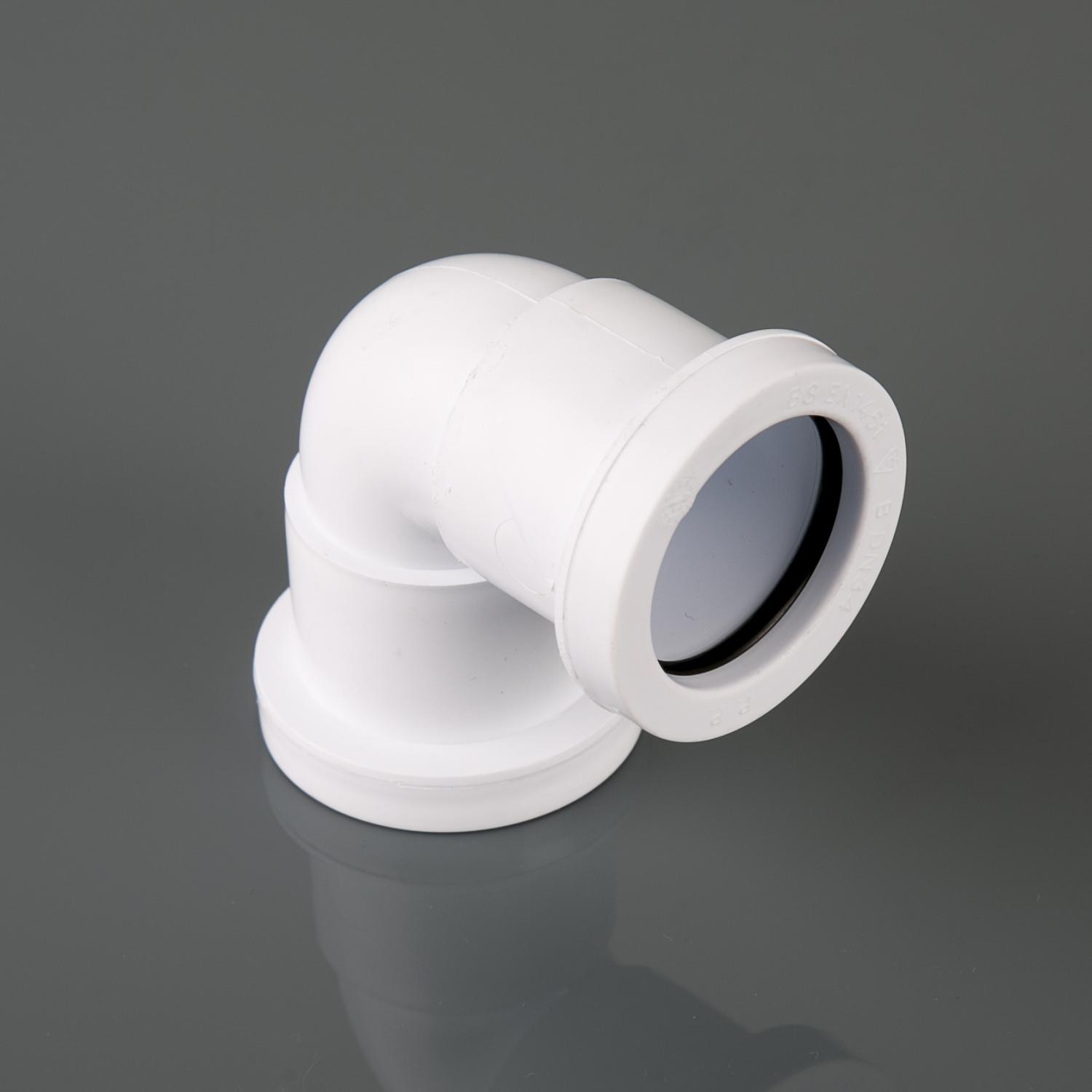 40mm x 90° Push Fit Knuckle Bend White