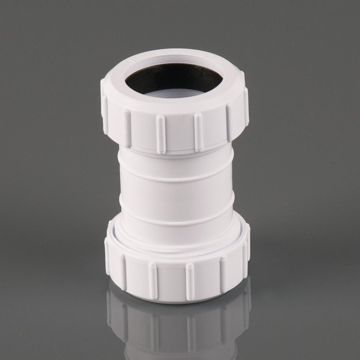 32mm Compression Straight Connector White