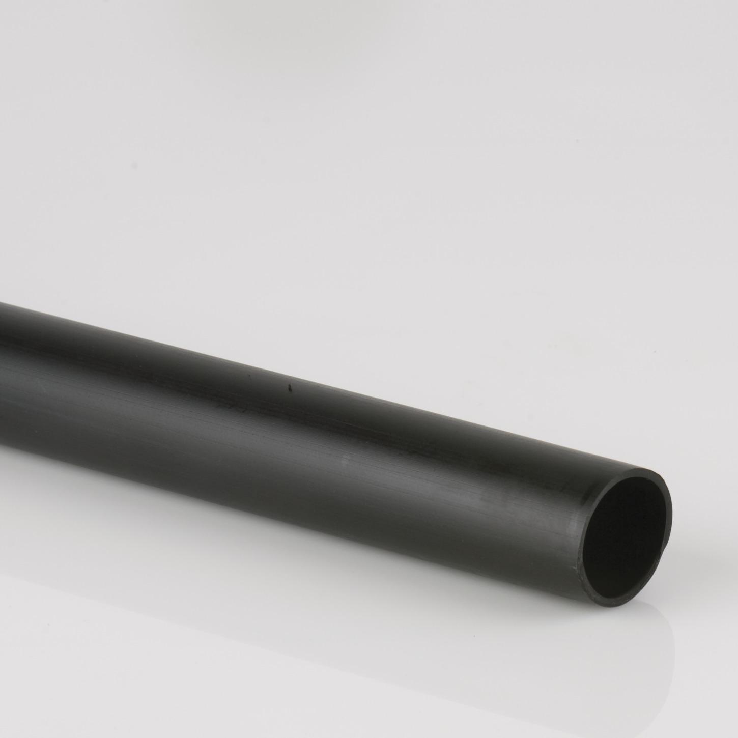 50mm x 3m Push Fit Waste Pipe Black