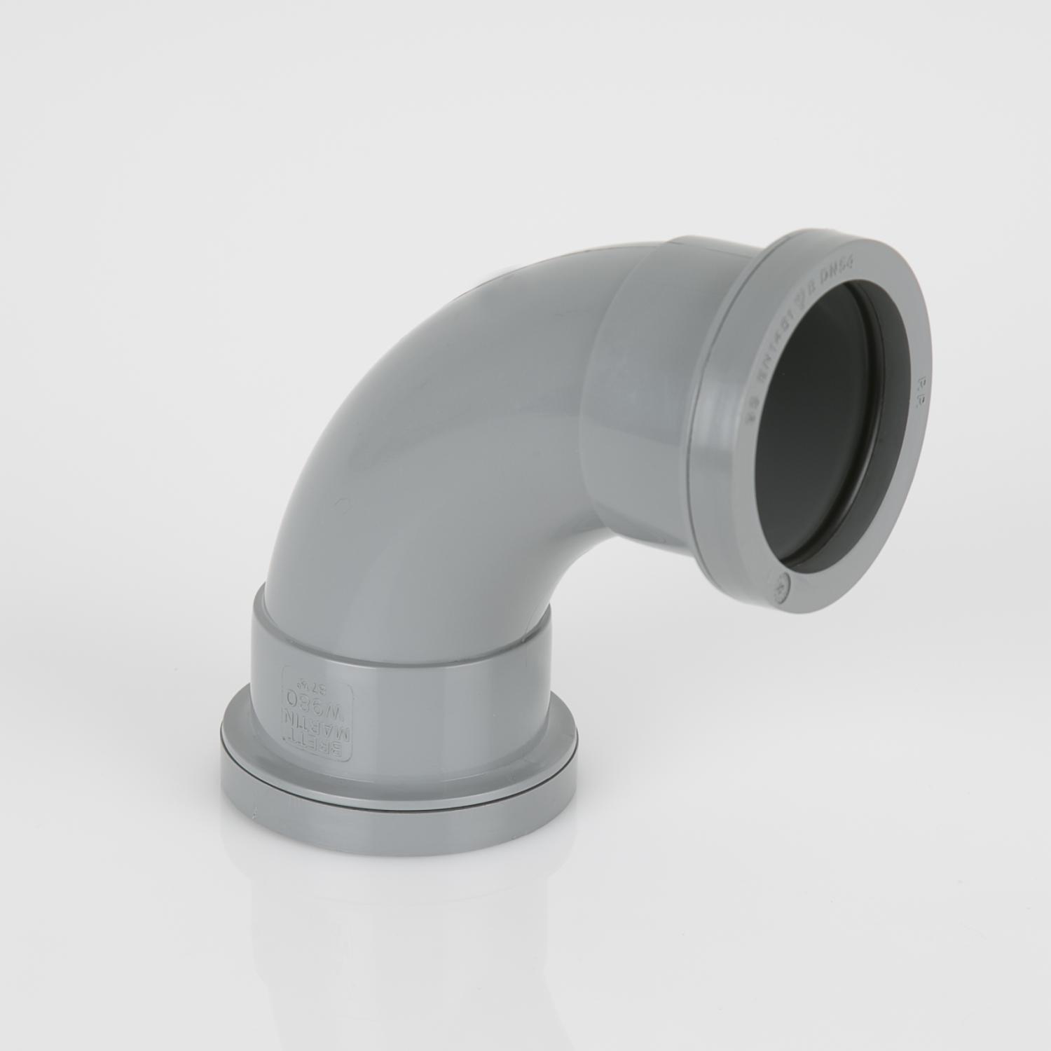 50mm x 92.5° Push Fit Swept Bend Grey