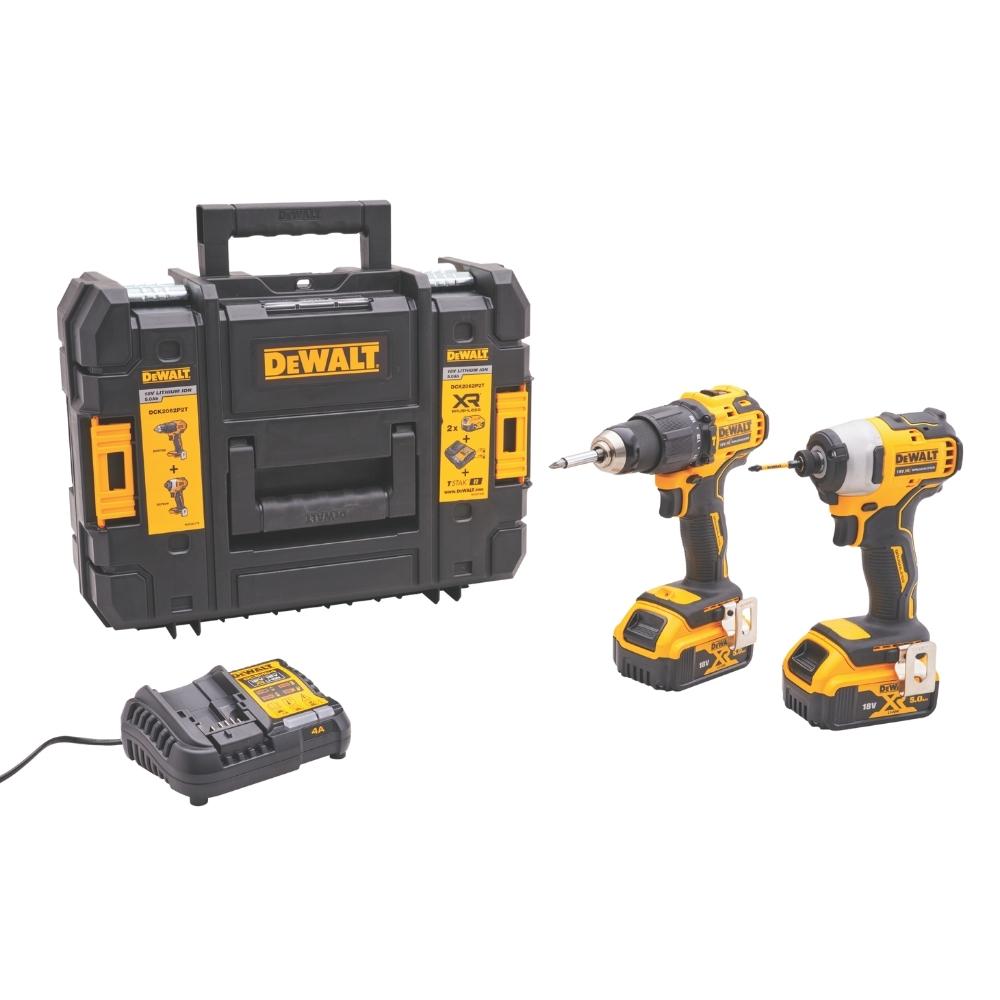 18V Combi Drill & Impact Driver with 2 x 5.0Ah Li-Ion Batteries
