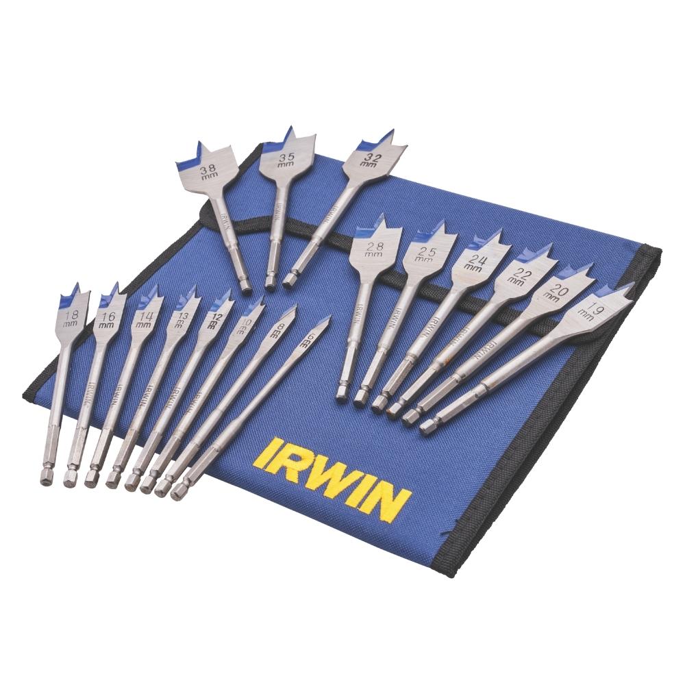 17 Piece Flat Wood Bit Set