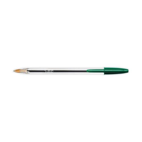 Bic Cristal Ballpoint Pen Medium Green 1.0mm Tip 0.32mm Line