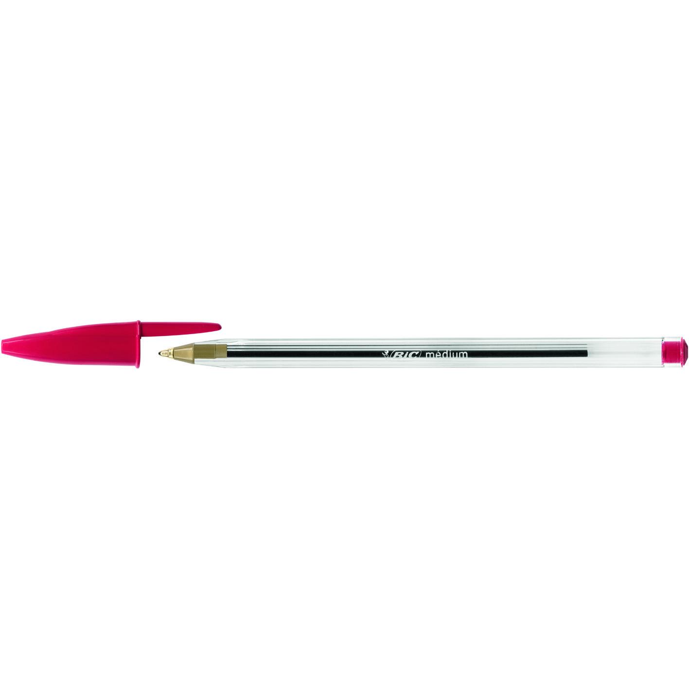 Bic Cristal Ballpoint Pen Medium Red 1.0mm Tip 0.32mm Line