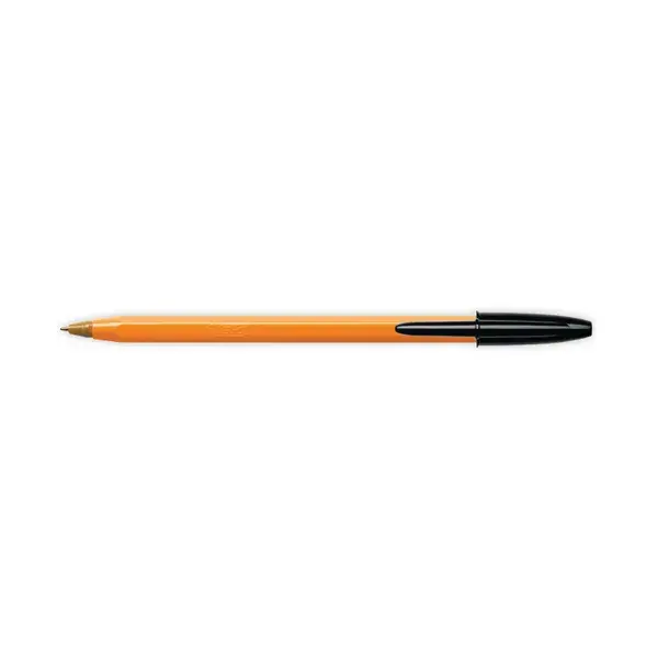 Bic Orange Ballpoint Fine Tip Pen 0.8mm Tip 0.30mm Line Black