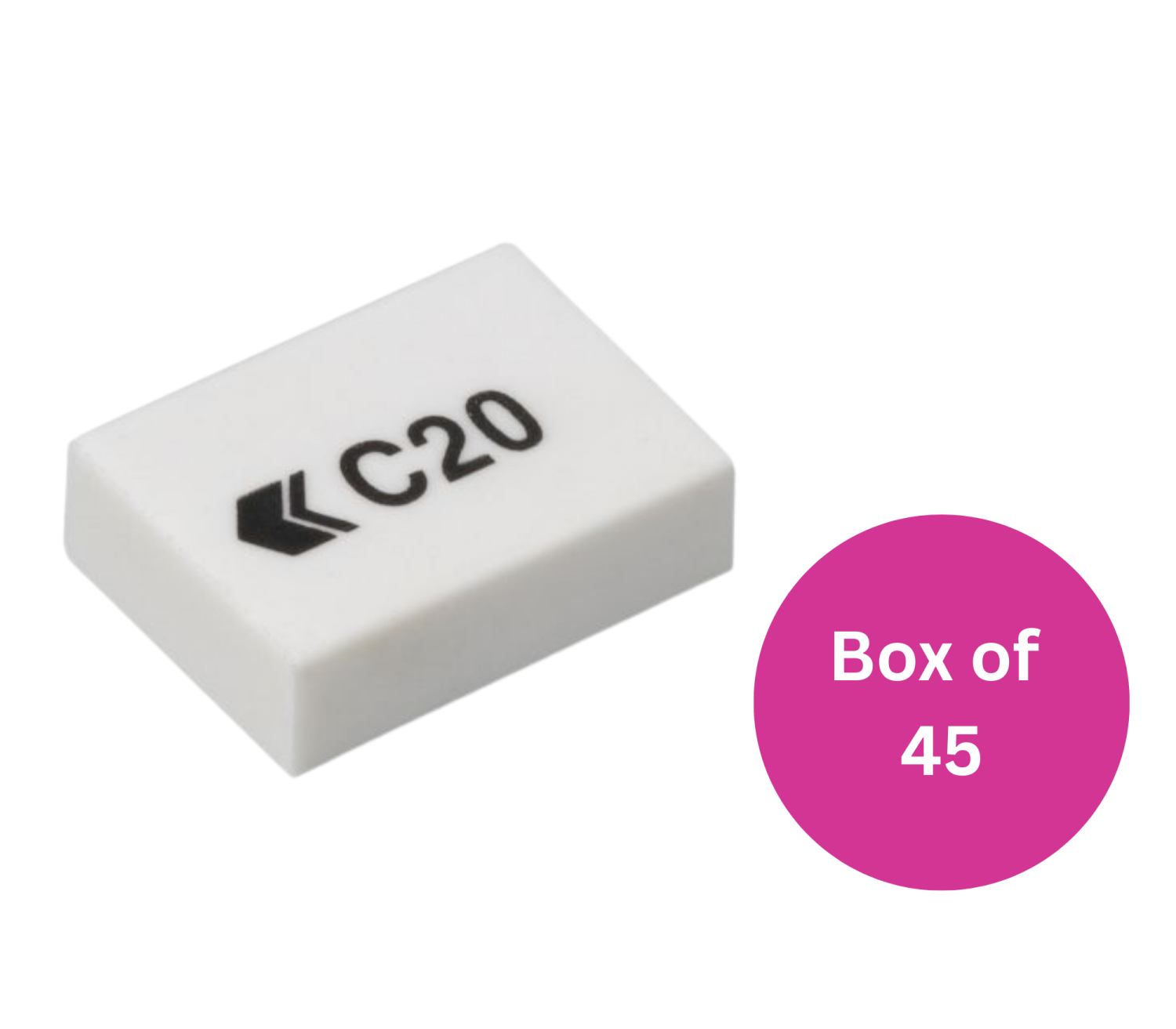 Eraser/Rubber 31x23x10mm 45pk
