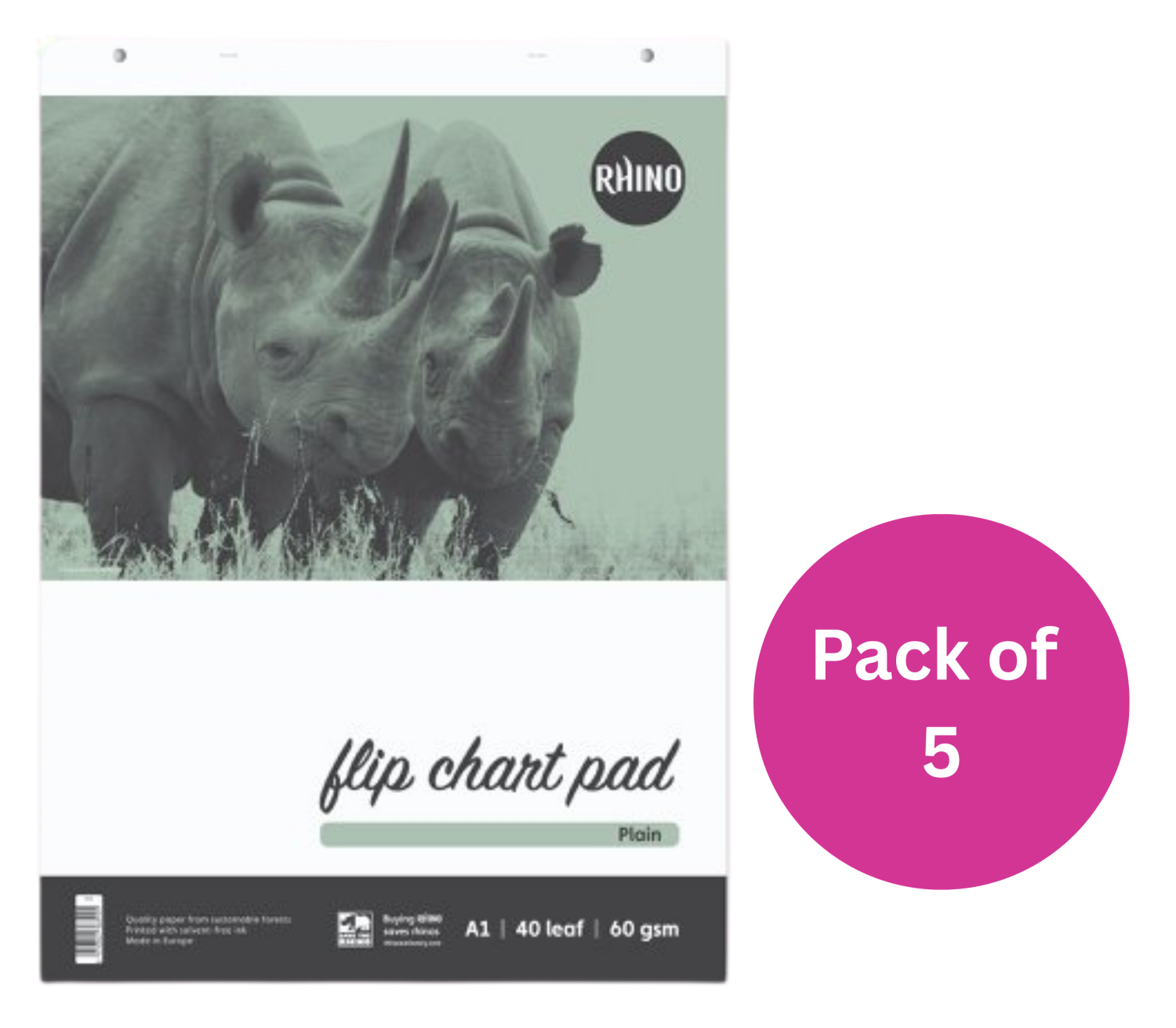 A1 Plain Flipchart Pad Box of 5