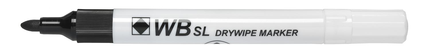 Slimline Black Medium Bullet Drywipe Markers 10Pk