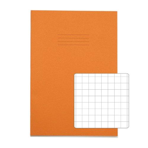 A4 Rhino Exercise Book 80 Pages Orange 10mm Squared PK50