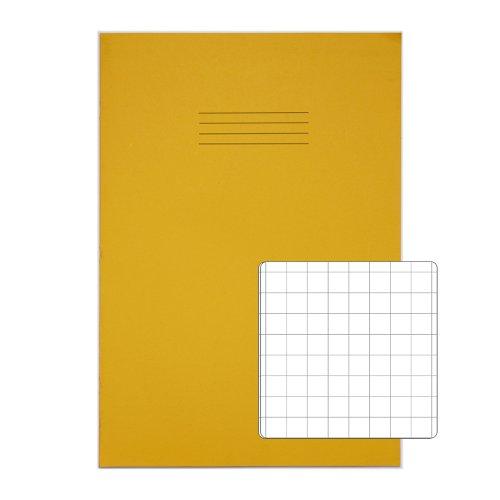A4 Rhino Exercise Book 80 Pages Yellow 10mm Squared PK50
