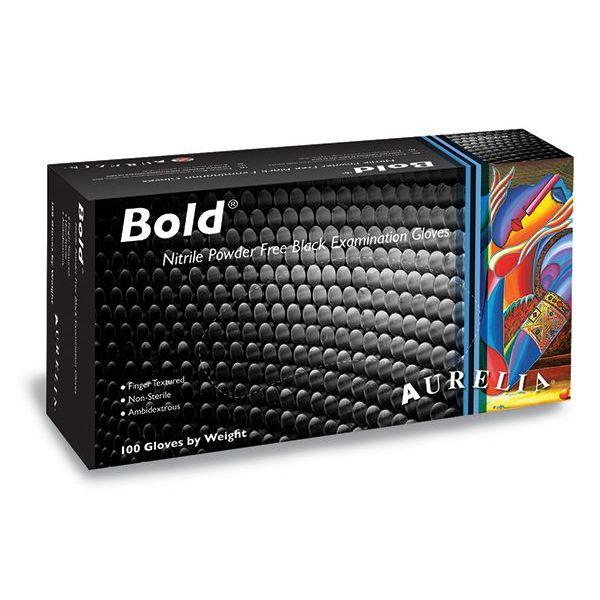 Aurelia Bold Nitrile powder free 5mil Gloves Black X large PK 100