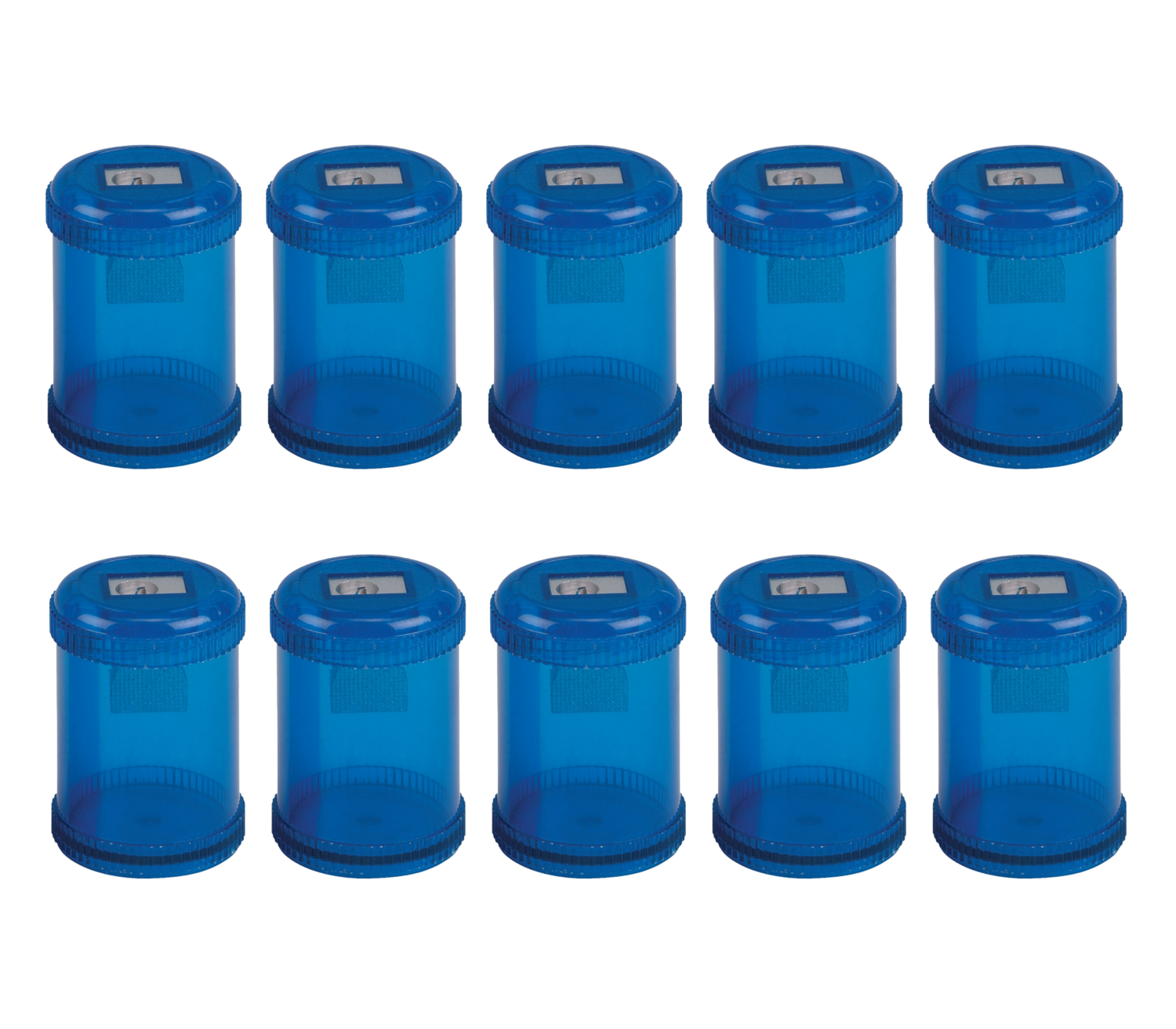 Pencil Sharpener Single Hole Plastic Barrel Blue Box of 10