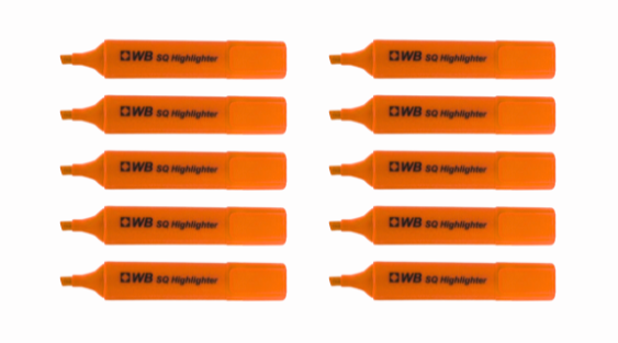 Highlighter Orange Chisel Tip Box of 10