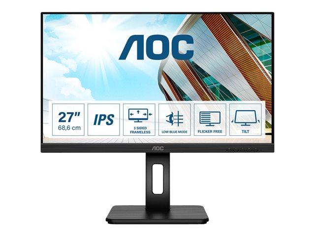 AOC Q27P2Q LED Monitor 27" 2560 x 1440 QHD @ 75 Hz - IPS - 300 cd/m² - 1000:1 - 4 ms - HDMI, VGA, Display Port Speakers Black