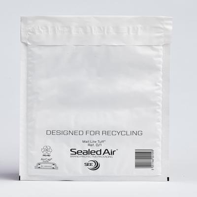 Mail Lite Tuff Bubble Lined Postal Bag Size D/1 180x260mm White Pk100
