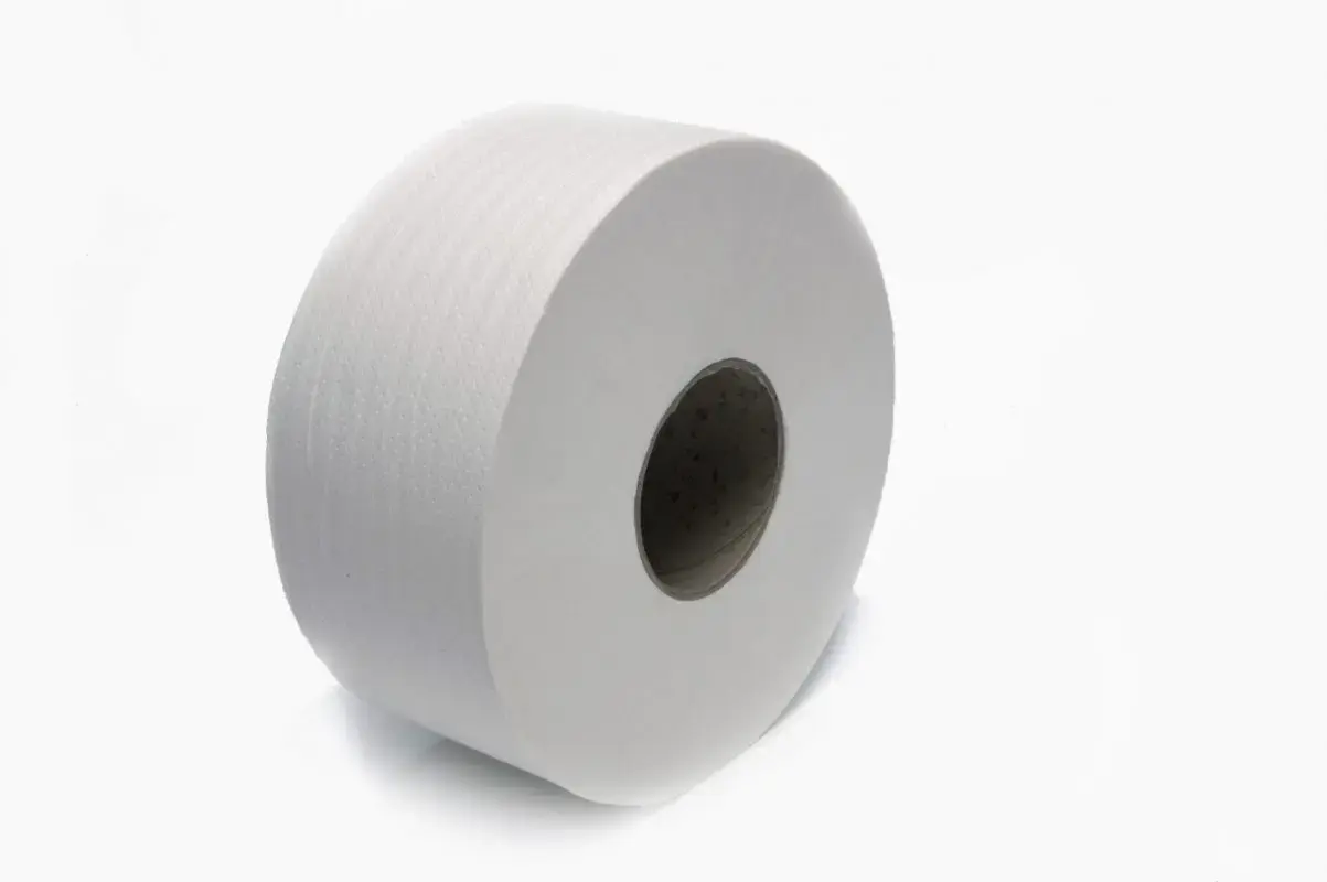 Mini Jumbo 2 Ply White Toilet Rolls  (Pk12)