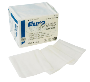 BWE EuroGauze Swabs N/Sterile 10 x 10cm 8ply 100pk