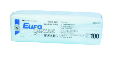 BWE EuroGauze Swabs N/Sterile 5 x 5cm 8ply 100pk