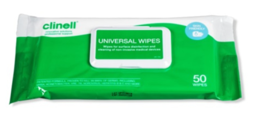 Clinell Universal Wipes Adhes Back  x50