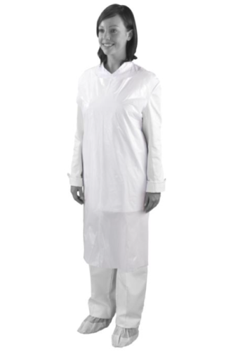 Shield White Heavy Duty Longer Length Aprons in a Pack of 100