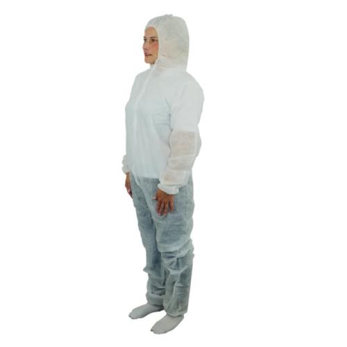 Shield Plus SMS Coverall Large White Pk25